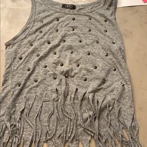 Grey studies crop top